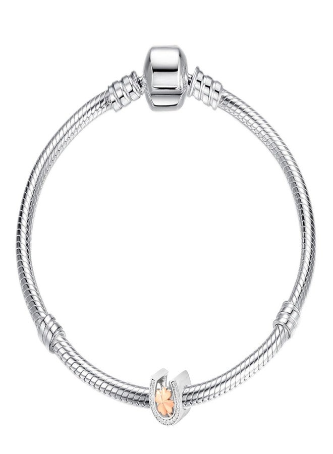 LAMOONY Clover Charm 925 Sterling Horseshoe Charm Love Charm Star Charm Anniversary Charm for Pandora Charm Pandora Charm Bracelet (Clover) - Image 5